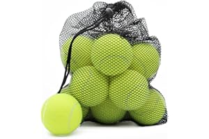 Magicorange Lot de 12 balles de Tennis d'entraînement avancées pour Chien avec Sac en Maille pour Un Transport Facile, idéal pour Les débutants