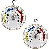 Lantelme 2 Stück Kühlschrankthermometer Set Metallhaken Kühlschrank Gefrierschrank Thermometer analog 4947