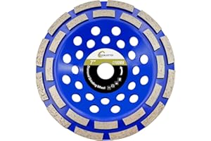 Diamond Concrete Grinding Wheel 180mm - Double Row Cup Grinding Wheel for Polishing and Cleaning Granite Marble Concrete Masonry Artificial Stone for Angle Grinder SANLEETEK