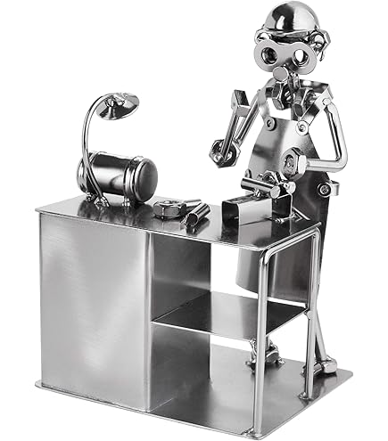 Idee Per Regali Originali BRUBAKER Vite Uomo Pescatore In Barca - Figura Artigianale In Ferro Uomo Di Metallo Fishing - Idea Regalo In Metallo Per Pescatori E Pescatori Sopramobili Steelman24