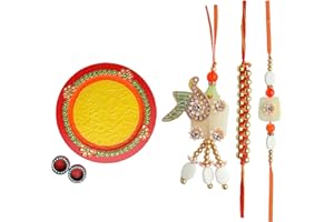 ‎ADITRI CREATION Aditri Creation Decorative Pooja Thali Plate Platter Wooden Puja Thali with Essential Pooja Articles for Aarti Pooja Rituals Festival New Year Decorations & Home Decor Gifting (Size:- 8")(Yellow)