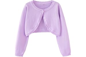 Miipat Cardigan Tricoté Fille Manches Longues Enfant Bouton Simple Bolero Shoulder Jersey Manteau Tricoté