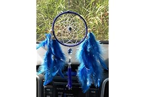 Rooh Dream Catcher - Evil Eye Owl ~ Handmade Hangings for Positivity (Used as Home Décor Accents, Wall Hangings, Garden, Car, Outdoor, Bedroom, Key chain, Meditation Room, Windchime) (silver)