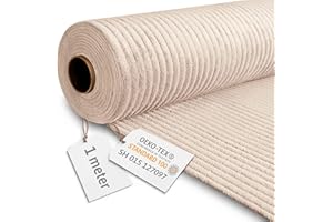 DreamRoots Cord Stoff Meterware Gewicht 380 g/m2 - Polsterstoff Cord Meterware 140 cm breit - Möbelstoff - Breitcord Vanilla Ice 1M