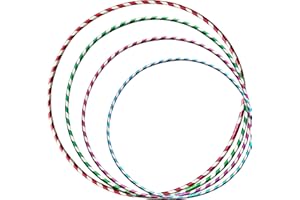Porter and Lambert Premium Quality Adults Kids Stripy Multicolor Small Large Hula Hoops Sporting Good Fitness Rainbow Color (Pack of 3, Small)