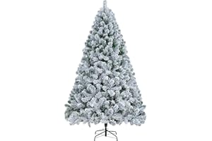 IlGruppone Albero di Natale Innevato Artificiale con Effetto Neve Realistico Bianco Facile da Montare Rami Fitti Modellabili in PVC con Base in Acciaio - 180 cm