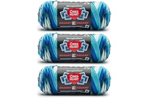 Red Heart All in One Granny Square Soft White - Frigid Yarn - 3 Pack of 250g/8.8oz - 100% Acrylic - #4 Worsted (Medium) - 381m/417Yards - for Knitting, Crochet and Amigurumi