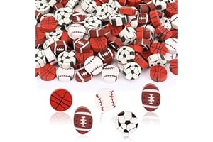 JUNEBRUSHS Sports Ball Mini Erasers, 150Pcs Football Erasers Mini Erasers for Kids Bulk Novelty Sports Pencil Erasers for Student Classroom Prizes Homework Rewards Gifts Sports Football Party Favors