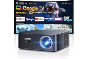 PUTRIMS 4K Projector【1500 ANSI/Netflix Disney+BBC Player】 Google TV HDR10 Smart Auto Focus/Keystone Full HD 1080P Projector Google Voice Control,300''Display WiFi6 Bluetooth Home Cinema Projectors for Bedroom