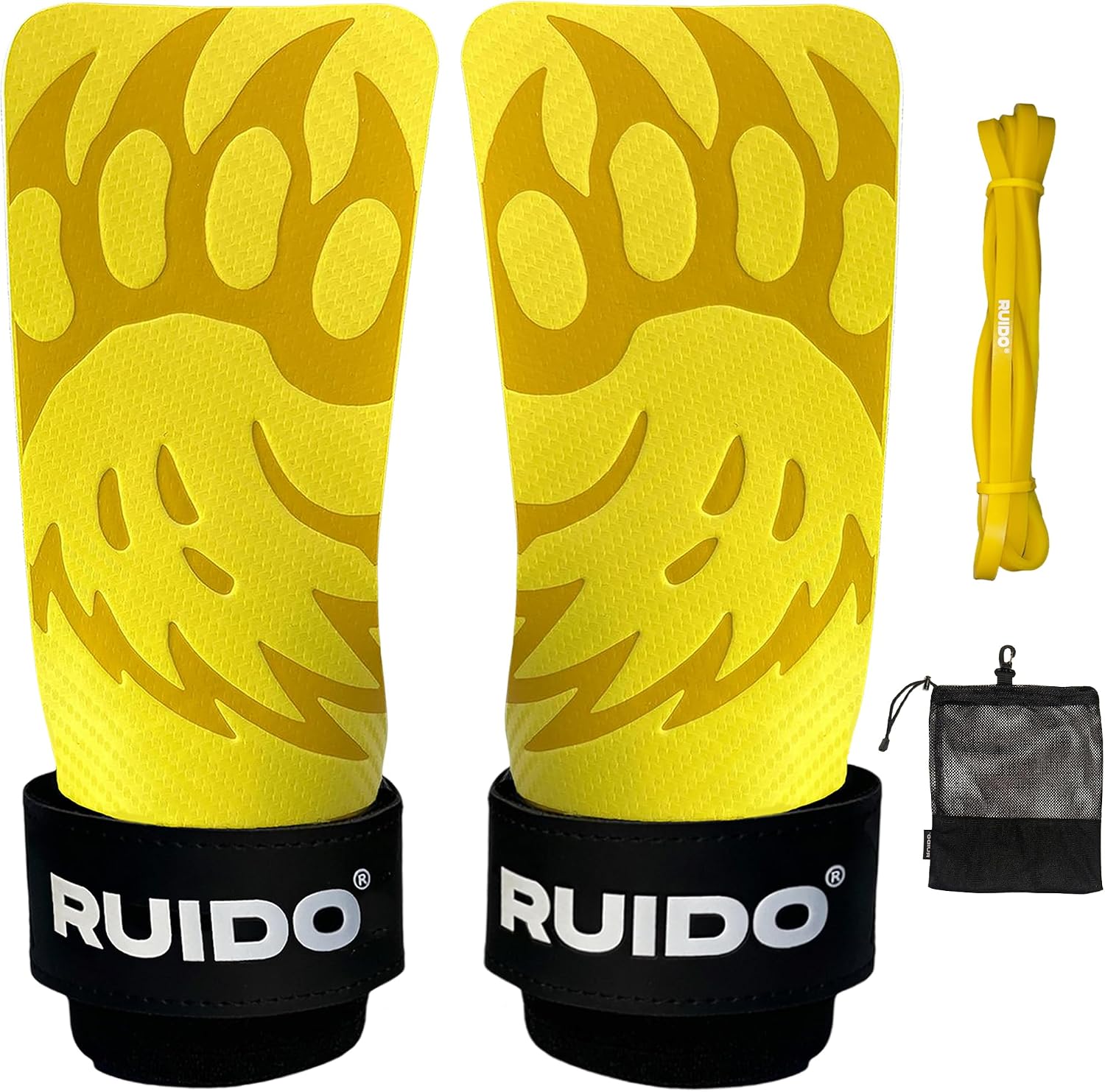 RUIDO Artemis Grips – Calleras para Crossfit sin Magnesio, Guantes Gimnasio Hombre y Mujer, Diseño Fibra de Carbono Muñequeras Gym, Calleras Crossfit para Dominadas, Mancuernas y Barra