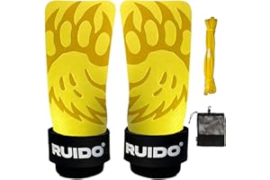 RUIDO Artemis Grips – Calleras para Crossfit sin Magnesio, Guantes Gimnasio Hombre y Mujer, Diseño Fibra de Carbono Muñequeras Gym, Calleras Crossfit para Dominadas, Mancuernas y Barra