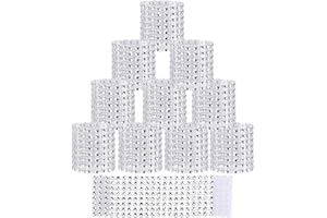 ALLBESTS Serviettenringe 35 Stück Silber Strass Mesh Serviettenhalter für Tischdekorationen oder DIY Dekoration