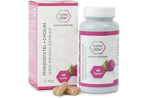 ‎CODE VITAL CODE VITAL ® LEBER REFRESH Komplex mit Cholin, Mariendistel, Artischocke & Löwenzahn | In Österreich kontrolliert & hergestellt | 100% Natur & Vegan | Unterstützung für die Leber | 60 Kapseln
