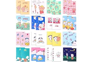 MEIYIFAN 40 Blocs de notas de bolsillo (8.5 x 12cm),mini cuadernos de dibujos animados,blocs de notas pequeños para la escuela, la oficina,de viaje (3)