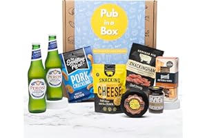 THE CHEESE WEDGE CO. Cheese and Beer Gift Hamper Set Includes 6 Snacks, 2 x Peronis Plus Cheese, Meat & Savoury Snacks, Birthday Hampers For Men Him (2 Peroni Lagers)