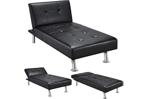 ‎YAHEETECH Yaheetech Couch Schlafsofa Bettsofa Klappsofa Gästebett Rückenlehne neigbar 105°/140°/180°, 166,5 x 76,5 x 40 cm, 280 KG belastbar