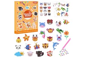 RXYYOS Diamond Painting para Niños, 5D Pintura Diamond Painting para Niños 49 Pcs de Animales DIY Diamante Stickers Rompecabezas de Diamantes Principiantes