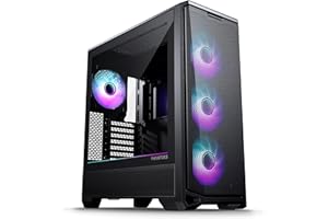 Phanteks Eclipse G400A Mid-Tower PC Case - DRGB, panel de vidrio templado, diseño de alto flujo de aire, instalación sin herramientas, negro satinado