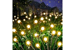 ELEUTH 4 Piezas Luces Solares de Luciérnaga,40LED Luces Solares Led Exterior Jardin y IP65 Impermeable Luces Led Exterior Jardín para Camino Paisaje,Patio,Fiestas,Decoración Nocturna