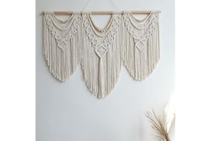 Ordeluxe Macramè 110cm x 82cm Arazzo da Parete Boho, Grande, Fatto a Mano, Decorazione Murale per Camera da Letto, Decorazione da Balcone, Regalo per Donne