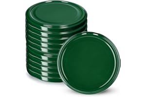 KADAX Tapa de rosca fi89 mm, juego de tapas de repuesto de metal, tapas para conservas To89 aptas para tarros de 1700 ml, tapa giratoria con 6 dientes de bloqueo, tapa (10 unidades, verde)