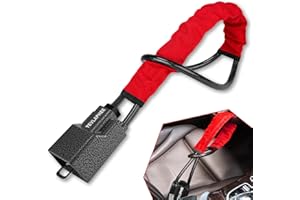 Tevlaphee Lenkradkralle Aufgerüstetes, Lenkradschloss für Auto, Metallkopf, Sichtbares Auto-Diebstahlschutzgerät, Robuste Ausführung, Universelle Passform, 3 Schlüssel (Rot)