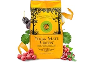Yerba Mate Green Frutas | Green Brazilian Mate Tea 1000g | Cranberry | Blackcurrant Fruit | Goji Berries | Orange Peel | Strawberry Leaf I Apple Aroma | Non Smoke Dried