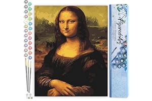 Figured'Art Pintar por Numeros Adultos Mona Lisa - Manualidades pintura acrilica Kit Cuadro DIY completo - 40x50cm sin bastidor