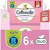 Cottonelle Feuchtes Toilettenpapier, Sensitive Pflegend - Parfümfrei, Biologisch Abbaubar, Plastikfrei, Wiederverschließbar, 