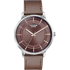 Sonata Poze 6 Strokes and Stroll Quartz Brown Round Dial Men's Watch | Leather Strap Material | Watches for Men Analog - SP70076SL01