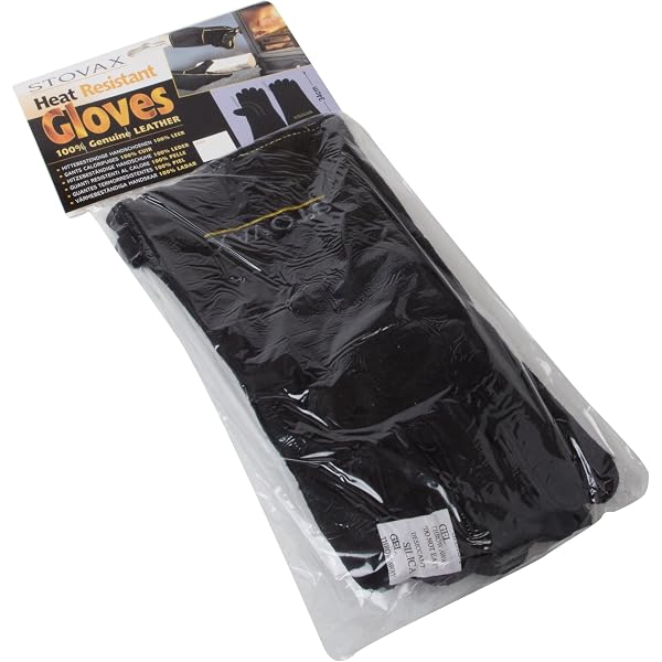 Stovax Black Heat Resistant 100% Leather Gloves : Amazon.co.uk: DIY u0026 Tools