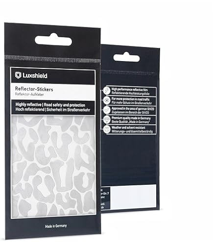 Luxshield Set d'autocollants réfléchissants - Chevrons pour vélo Scooter Poussette - Stickers Rétro Réfléchissants pour Autocollants Haute Visibilité