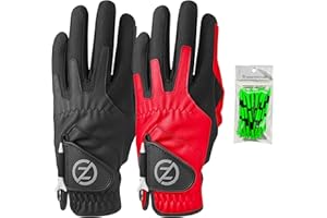 Zero Friction - Guantes de Golf sintéticos de compresión para Hombre (Paquete de 2), Ajuste Universal, Talla única