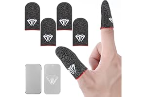 Sibba 4 Stk Gaming Finger Sleeves Touchscreen Fingerhülse Silber Fasern Spiel Mobile Gaming Daumenhülle Thumb Sleeve Finger Handschuhe Seidig Anti-Sweat Atmungsaktiver Daumenhülsen Fingerabdeckung Rot