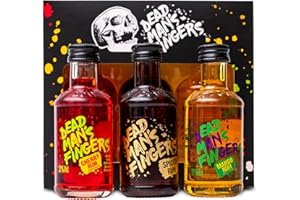 BEAMS INTERNATIONAL Dead Mans Fingers Rum Gift Set - Spiced, Cherry & Mango Flavoured, Mini Alcohol Bottles x3 5cl - Rum Miniatures, Birthday Gifts for Men, Dad Gifts, Boyfriend, Christmas