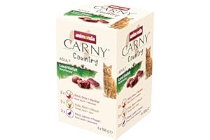 ANIMONDA CARNY Carny Country mokra karma dla kotów Country Mix (6 x 100 g), mokra karma dla kotów od animonda bez zbóż i cukru, ze świeżymi mięsistymi składnikami
