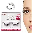 KISS Lash Couture LuXtensions Collection False Eyelashes, Flat Lash Technology, Super Slim Lash Band, Real Lash Extension Fibers, Reusable, Contact Lens Friendly Strip Lashes, Style Royal Silk, 1 Pair