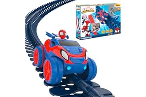 Smoby - Spidey FleXtreme - 4m40 de Circuit de Voiture - 184 Pistes Flexibles et Modulables + 1 Véhicule Spidey Effets Lumineux - Piles Incluses - 180918
