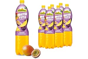 ‎PFANNER Pfanner Mango Maracuja Fruchtgetränk (6 x 1,5 l) - 10 % Fruchtgehalt – exotisches Getränk im Vorratspack – mit Vitamin B, C und E