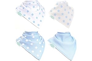 Ziggle - Bandana Dribble Bibs - Cotton Front Baby Bibs Newborn to 24 Months - Newborn Baby Gifts - Baby Bibs For Comfortable Kids - My First Christmas
