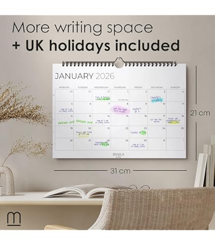 2026 A3 Wall Calendar - Month-to-View Spiral Bound Planner With - View #6