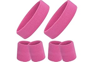 ONUPGO Lot de 6 Bandeaux Anti-Transpiration – Bandeaux/Bracelets pour Femme, Homme, Fille, garçon, pour entraînement de Gym et Yoga, Bandeaux de Sport Super Confortables