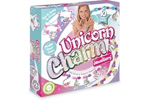 PLAYMONSTER Unicorn Charm Jewellery | Create Beautiful Bracelets & Necklaces | Includes 10 Metal Charms And Over 300 Beads| Made With 100% Recycled Plastic | For Ages 4+