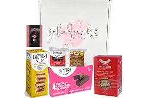 JOLAFUNBS Vegan Chocolate Biscuits Lazy Day Gluten Free Hamper Dairy Free Selection Box & Cards For Birthday Gifts For Women & Men Gift Set, Christmas Gifts For Mum & Dad, Mothers Day, Fathers Day