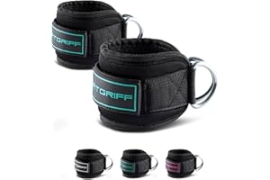 Fitgriff® Cavigliere Cavi Palestra V3 (2 Pezzi)- Attrezzi Fitness per Kick Back, Allenamento dei Glutei, Leg Curl, Gym - Ankle Straps
