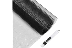Miyacare Fliegengitter Fenster 252×122cm, DIY Insektenschutz Gaze Hochwertigem Glasfaser Gewebe, Schutz Gegen Mücken Fliegennetz für Balkontür Wohnzimmer Türen mit Fensterputzbürste (1Pcs Schwarz)