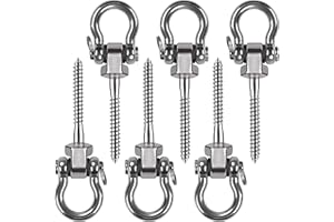 BeneLabel 6pcs Swing Hanger, Heavy Duty Hammock Hook Hanging Chair Eye Bolt Screw 130mm Swivel Ceiling Beam Mounting Bracket for Aerial Yoga/Punching Bag/Sandbag, 1800lbs