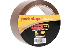 Packatape Strong Brown Packaging Tape 48mm x 50m Ideal for Parcel Packing Packaging Storage Cardboard Boxes Single Roll
