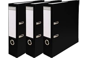 Exacompta - Réf. 918401SE - Lot de 3 classeurs à levier - dos de 80mm - format à classer A4 - extérieur en polypropylène / intérieur en papier - noir