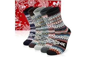 Justay Comf 5 par męskich skarpet z wełny merynosów zimowe skarpety termiczne grube ciepłe skarpety biznesowe męskie prezenty świąteczne